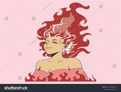 One Beautiful Girl Red Hair Vector Stock Vector Royalty Free