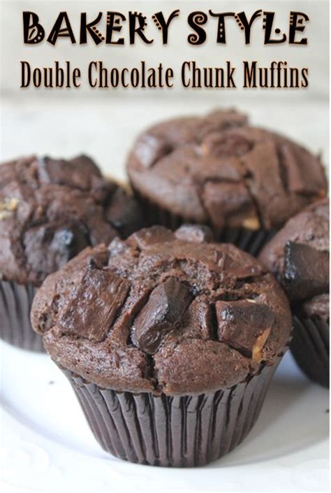 Double Chocolate Chunk Muffins Recipe Recipe Bakery Style Muffins