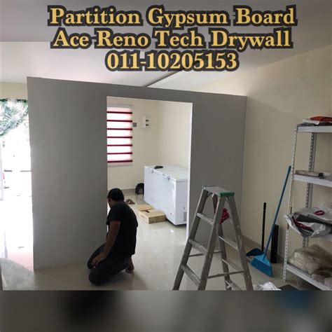 Partition Gypsum Board Untuk Rumah Pejabat Kedai Bilik Siap Cat