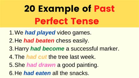 Past Perfect Tense Sentences Tenses Examples Tenses Perfect Tense Hot Sex Picture