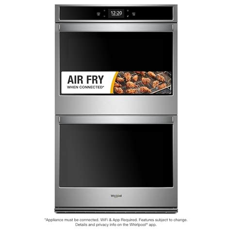 Whirlpool Smart 30 In Smart Double Electric Wall Oven With Air Fry Single Fan And Self Cleaning