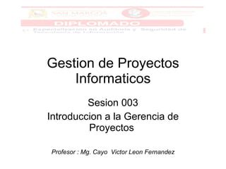 Clase 03 Gestion De Proyectos PPT Descarga Gratuita