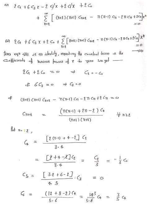 Solved Find The Power Series Solution Of The Differential Equation