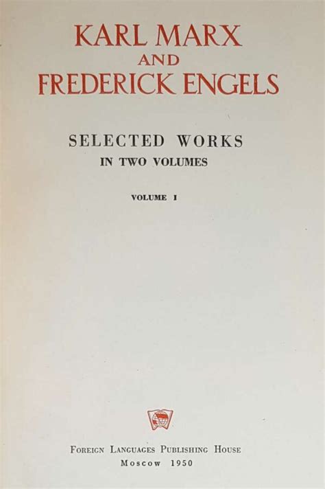 Karl Marx And Frederick Engels Selected Works 2 Volumes The Book