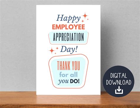 Card For Employee Appreciation Day Staff Appreciation Appreciation T From Boss Team