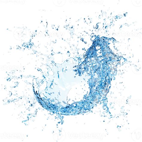 3d Clear Blue Water Scattered Around Water Splash Transparent Isolated