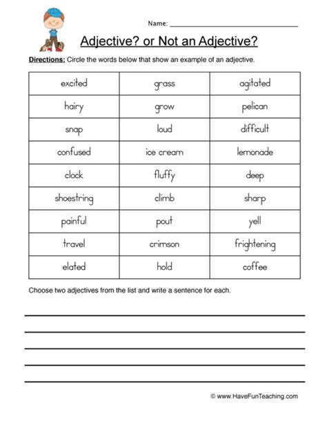 Adjectives Search Worksheet Have Fun Teaching