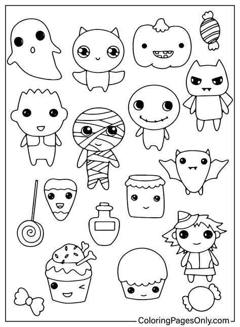 Kawaii Halloween Malvorlagen Coloringpagesonly