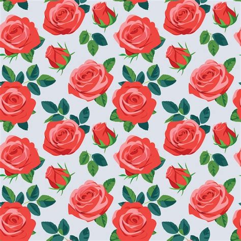 Premium Vector Seamless Pattern Of Red Roses