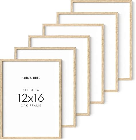 Haus and Hues 12"x16" Beige Oak Wood Picture Frame Set of 6 - 12x16 ...