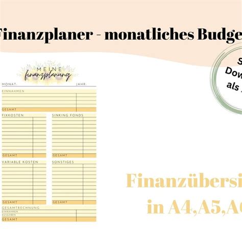 Financial Overview A Binder Etsy