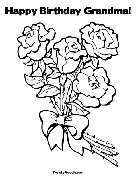 Birthday Granny Coloring Pages