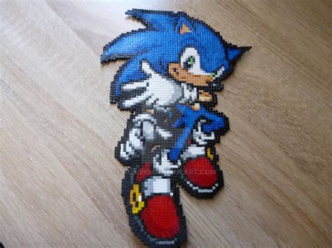 Sprite Of Sonic In Perler Beads By Kukirio On Deviantart