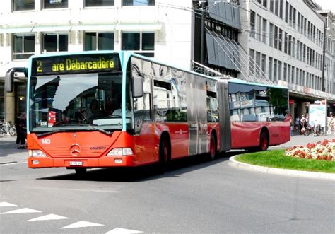 VB Biel Mercedes Citaro Gelenkbus Nr 143 Eingeteilt Auf Der Linie 2