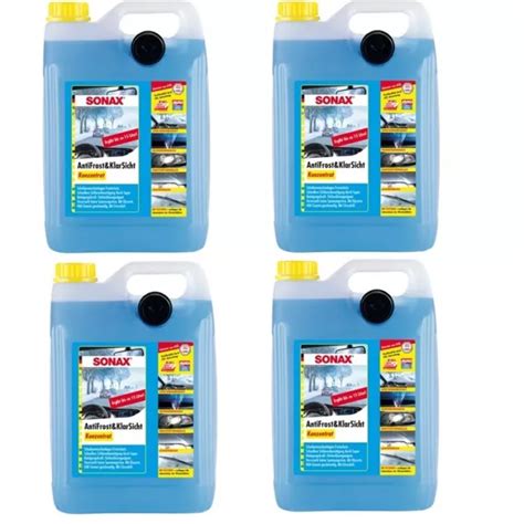 4X 5 L Litre Sonax Anti Gel Transparent Concentré Antigel Lave Auto