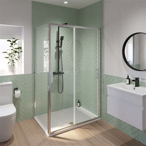 1200 X 900mm Sliding Shower Door And Side Panel Enclosure 6mm Glass