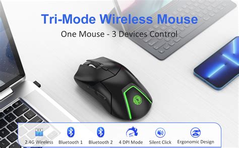 FMOUSE Mouse Inalámbrico para Juegos 4000 dpi Recargable por USB C