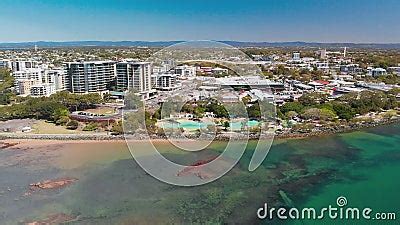 Aerial Drone View of Settlement Cove Lagoon, Redcliffe, Australia Stock ...