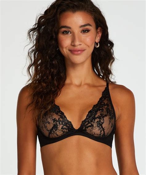 Hunkemöller Dames Lingerie Niet voorgevormde beugel bh Lillian Zwart