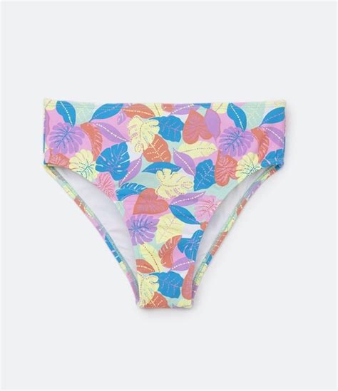 Bikini Infantil Con Estampa De Follajes Talle A A Os Multicolores