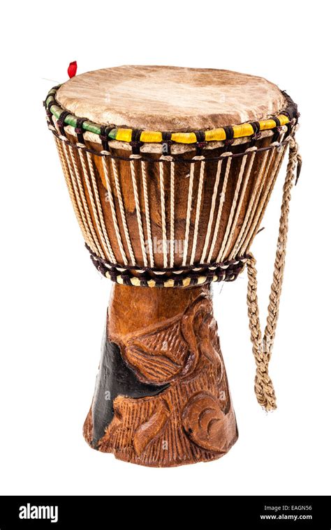 a traditional african drum isolated over a white background Stock Photo - Alamy