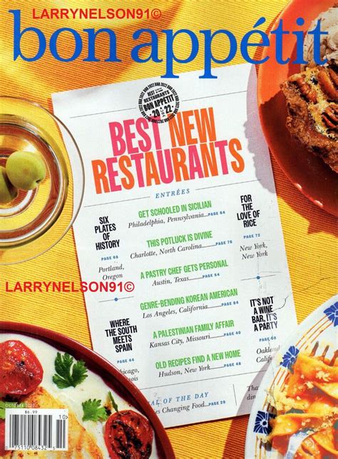 Bon Appetit Magazine October Best New Restaurants Recipes New York