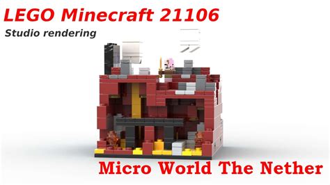 LEGO Minecraft 21106 Micro World The Nether Bricklinkstudio Rendering