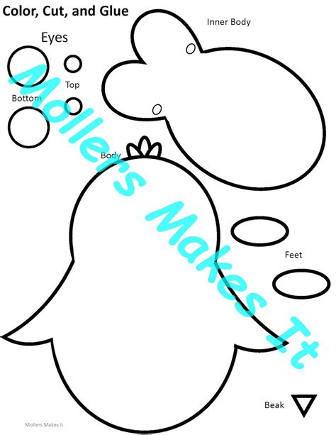 Penguin Craft Template Printable, Cut and Glue Kids Craft, Preschool ...