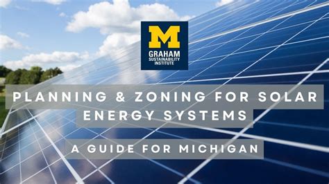 Planning And Zoning For Solar Energy Systems A Guide For Michigan Local