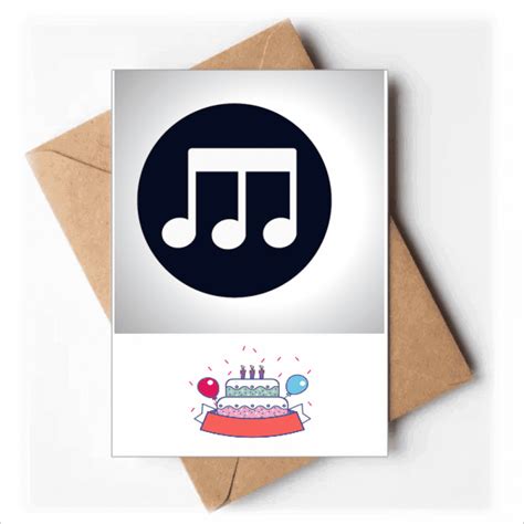 Triple Quaver Music Notes Black Happy Birthday Greeting Cards Envelopes