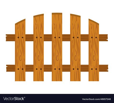 Garden wooden fence rustic Royalty Free Vector Image