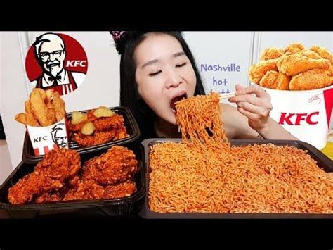 KFC Extra Crispy Nashville Hot Fried Chicken Cheese Fire Noodles