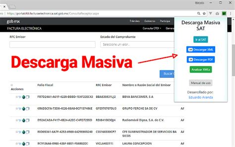 Descarga Masiva Facturas Xml Cfdi Sat M Xico Chrome