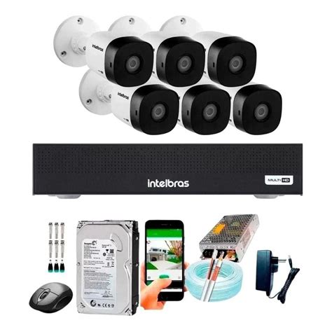 Kit Camera Seguranca Intelbras Vhd B G Hd P Metal Dvr Mhdx