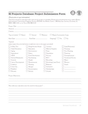 Fillable Online Rotaract Project Submission Form Clubrunner Blob Core