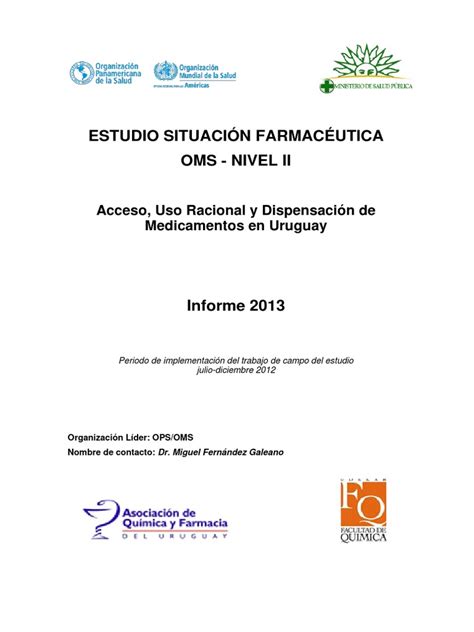 Informe Situacion Farmaceutica Oms Nivel Ii Farmacia Medicamentos