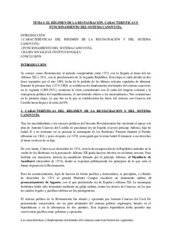 Tema 5 La Restauracion Borbonica Pdf