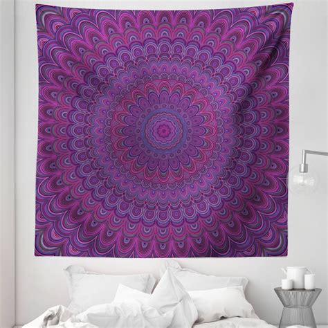 Eggplant Tapestry Mandala Shape A Kaleidescopic Style Sixties Inspired