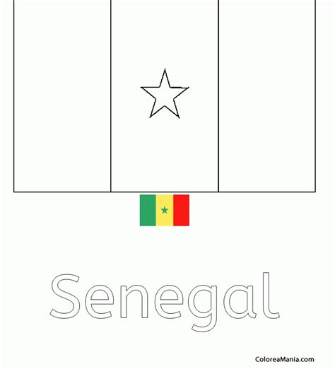 Hacer Deporte Especialmente Gran Roble Bandera Senegal Para Colorear