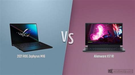 2021 Rog Zephyrus M16 Vs Alienware X17 R1 Full Specs Comparison