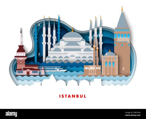 Istanbul Turkish City Travel D Vector Landscape Stock Vector Image