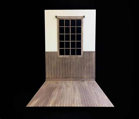 16 Doll Roombox 1 Wall With Window And Floor Barbie Diorama Etsy