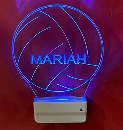 Volleyball Night Light Multi Color Personalized LED Wall Etsy