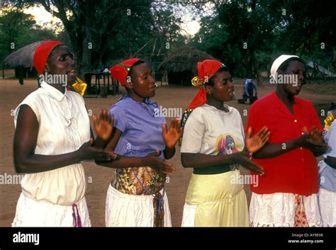 Four Zimbabwean Women African Women Singing Hand Clapping Hand