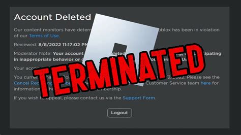 Roblox Terminated My Account YouTube