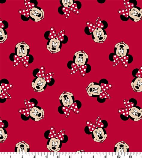 Disney Minnie Mouse Cotton Fabric Tossed Minnie Heads JOANN In 2024