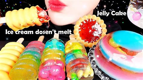 Asmr Ice Cream Doesnt Melt Jelly Cake Eating Sounds Mukbang 녹지 않는 아이스