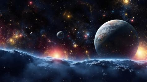 Planetas Estrellas Y Galaxias En El Espacio Ultraterrestre Que Muestran