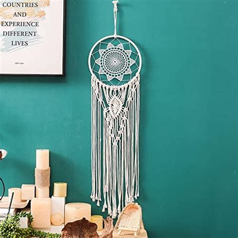 Lomohoo Boho Dream Catchers For Bedroom Macrame Woven Wall Hanging