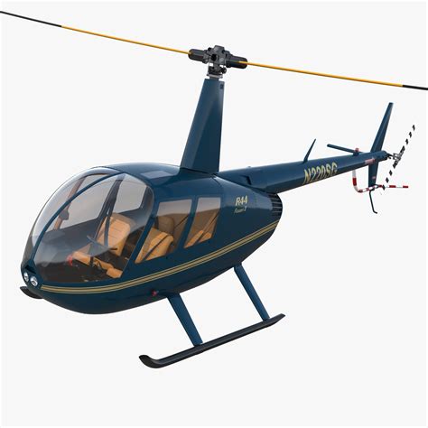 Light Helicopter Robinson R44 3D Model - 3D Model | Helicopter ...